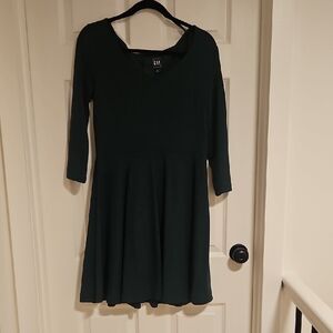 GAP Women's Dark Green Long Sleeve Dress